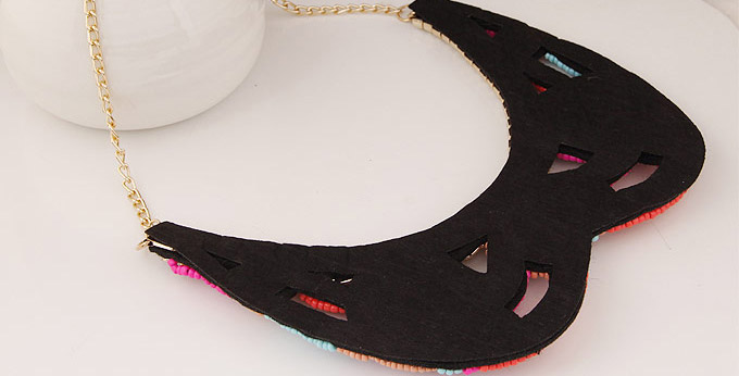 Bohemia Multi-color Beads Weave Decorated Hollow Out Collar Design,Bib Necklaces