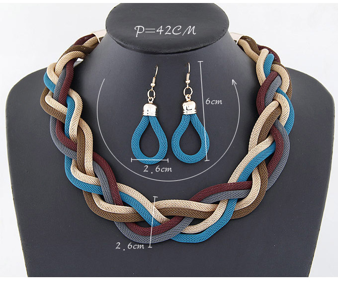 Fashion Red Metal Chain Weave Simple Design,Jewelry Sets