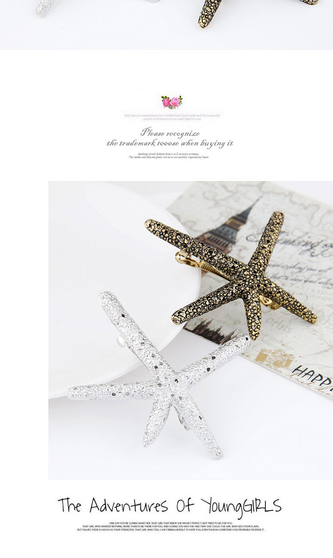 Elegant Gold Color Starfish Decorated Simple Design,Hairpins