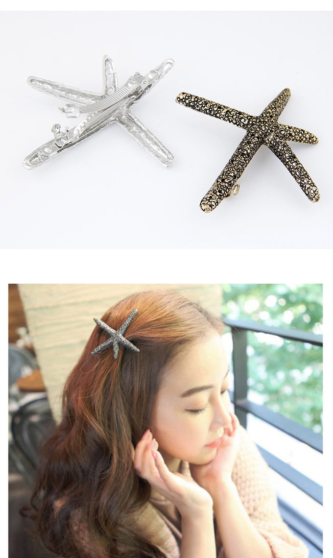 Elegant Gold Color Starfish Decorated Simple Design,Hairpins