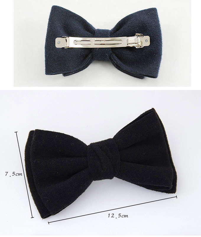 Sweet Navy Blue Pure Color Bowknot Shape Design  Alloy Hair clip hair claw,Hairpins