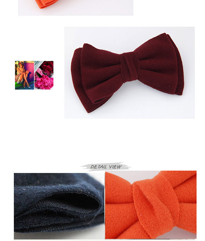 Sweet Navy Blue Pure Color Bowknot Shape Design  Alloy Hair clip hair claw,Hairpins