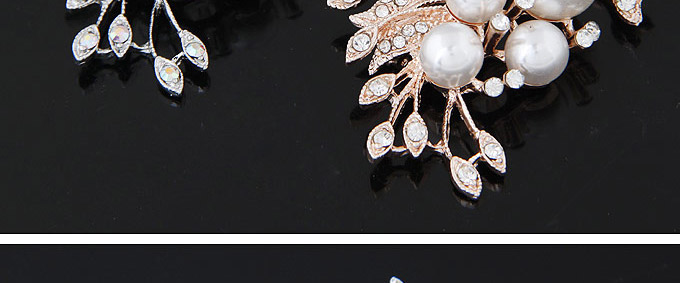 Fashion Gold Color Pearl Decorated Flower Shape Design  Alloy Korean Brooches,Korean Brooches