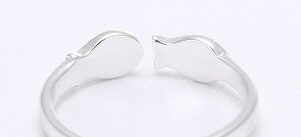 Sweet Silver Color Double Fish Shape Decorated Open Design  Cuprum Korean Rings,Fashion Rings