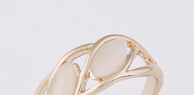 Sweet Gold Color Oval Gemstone Decorated Hollow Out Design  Alloy Korean Rings,Fashion Rings