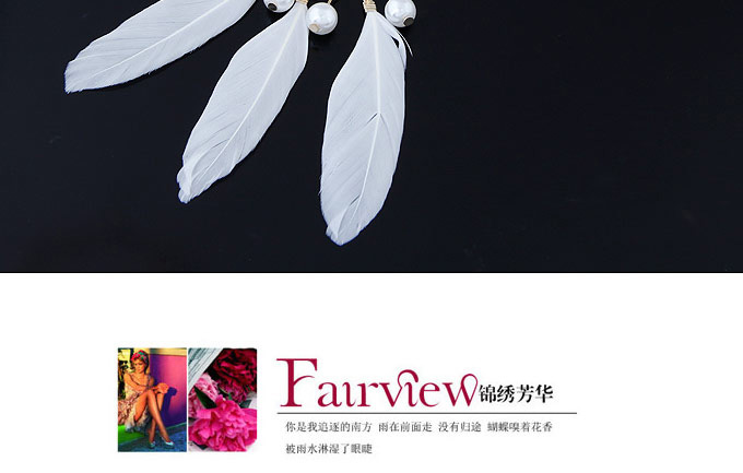 Personality White Round Shape Decorated Feather Pendant Design,Chains