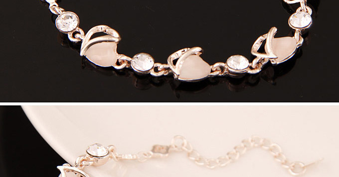 Sweet Gold Color Heart To Heart Shape Decorated Simple Design  Alloy Korean Fashion Bracelet,Fashion Bracelets