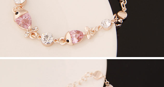 Sweet Golor Color+pink Fish Shape Decorated Simple Design  Alloy Korean Fashion Bracelet,Fashion Bracelets