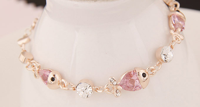 Sweet Golor Color+pink Fish Shape Decorated Simple Design  Alloy Korean Fashion Bracelet,Fashion Bracelets