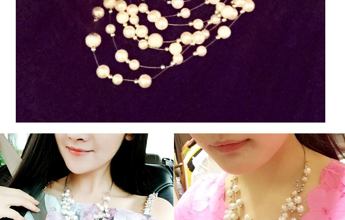Fashion White Pearl Weave Decorated Multilayer Design,Jewelry Sets