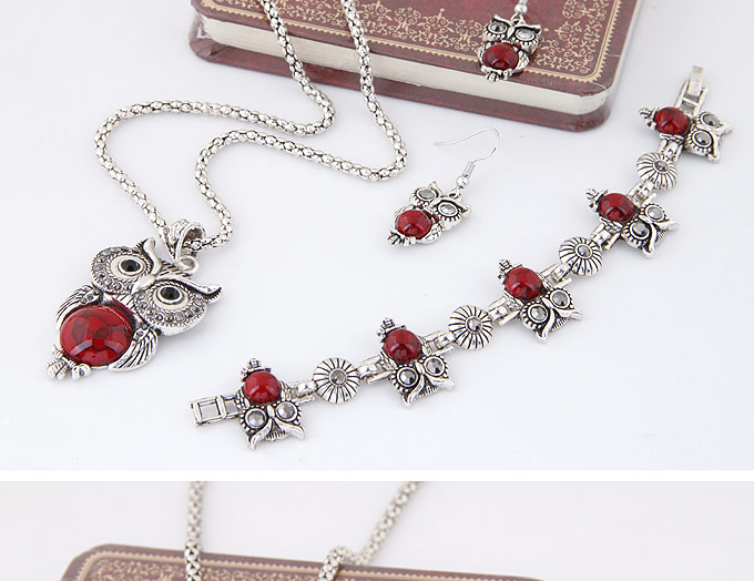 Temperament Red Owl Shape Decorated Simple Design,Jewelry Sets