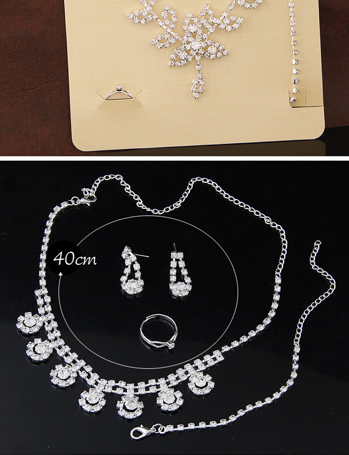 Temperamental Silver Color Full Diamond Decorated Simple Design(design random) Alloy Jewelry Sets,Jewelry Sets