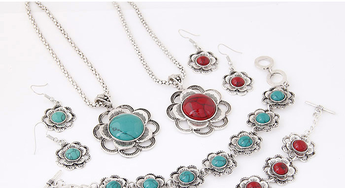 Fashion Blue Flower Decorated Simple Design,Jewelry Sets