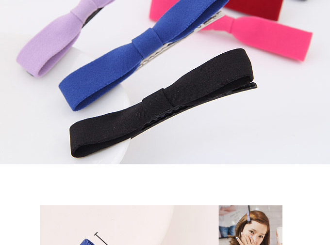 Sweet Blue Pure Color Bowknot Shape Design  Fabric Hair clip hair claw,Hairpins