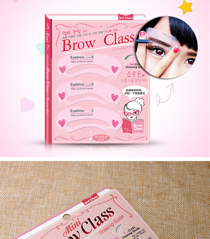 Fashion Pink Heart Pattern Decorated Arc Shape Design Eyebrow Card,Beauty tools