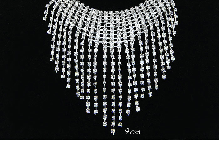 Fashion White Diamond Decorated Tassel Design,Jewelry Sets