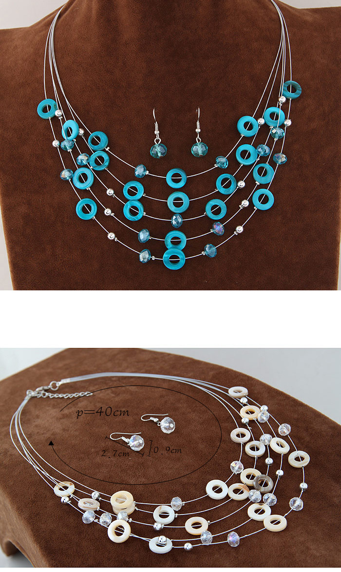 Elegant Black Diamond&circle Decorated Multilayer Design  Alloy Jewelry Sets,Jewelry Sets
