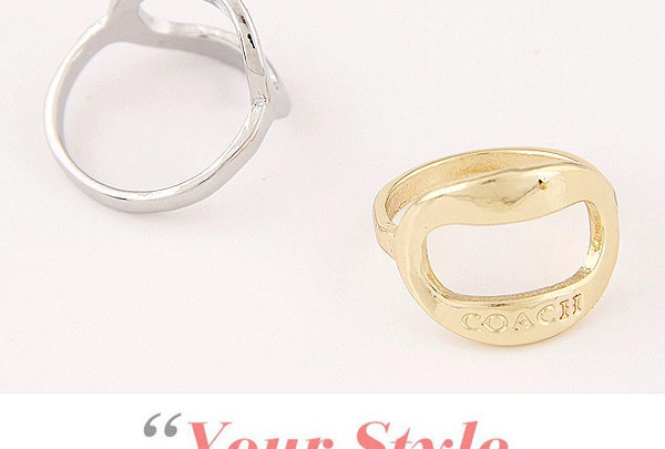 Fashion Gold Color Letter Pattern Decorated Geometric Shape Design  Alloy Korean Rings,Fashion Rings