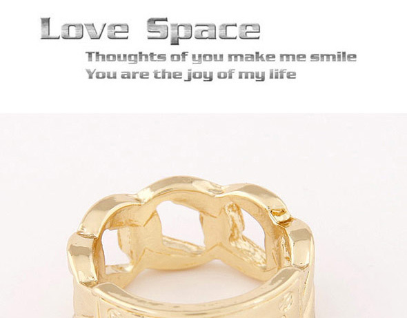 Fashion Gold Color Letter Pattern Decorated Hollow Out Design  Alloy Korean Rings,Fashion Rings