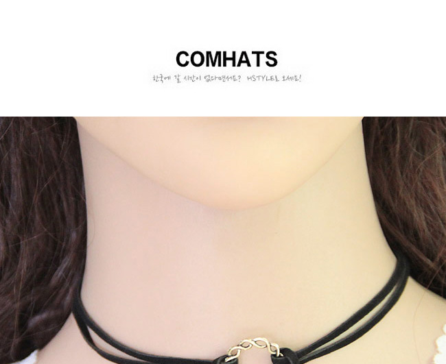 Fashion Black Round Shape Decorated Double Layer Design,Chokers
