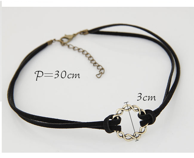 Fashion Black Round Shape Decorated Double Layer Design,Chokers