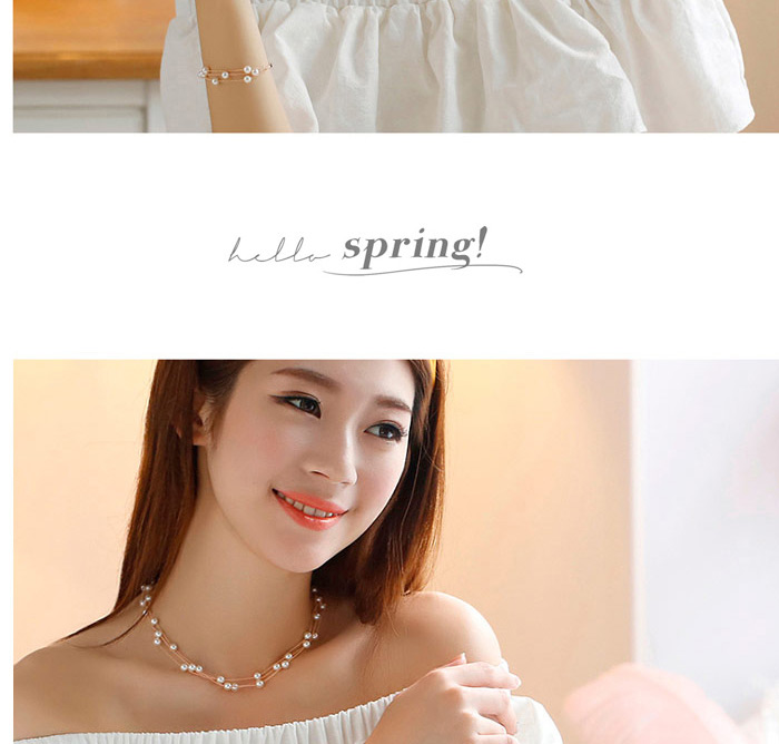 Sweet White Pearl Decorated Multilayer Design,Jewelry Sets