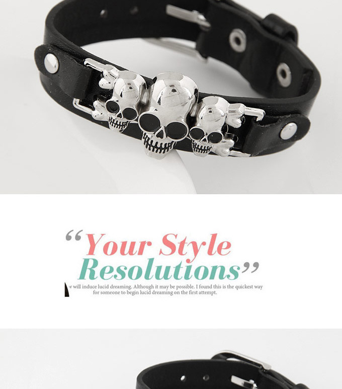 Fashion Black Skull&rivet Decorated Simple Design,Fashion Bracelets