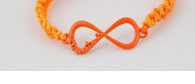 Fashion Orange 8 Shape Decorated Weave Design Alloy Korean Fashion Bracelet,Fashion Bracelets