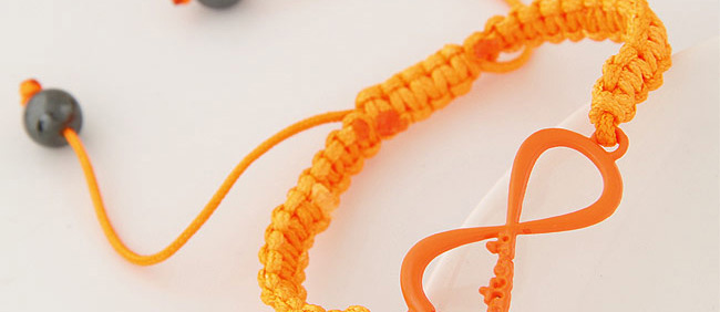 Fashion Orange 8 Shape Decorated Weave Design Alloy Korean Fashion Bracelet,Fashion Bracelets