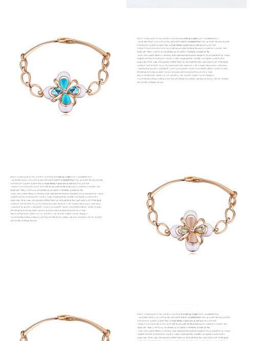 Elegant Luminous Green Clover Shape Decorated Simple Design Alloy Crystal Bracelets,Crystal Bracelets