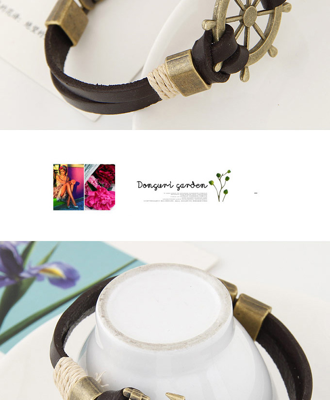 Fashion Dark Coffee Rudder Pendant Decorated Double Layer Design,Fashion Bracelets