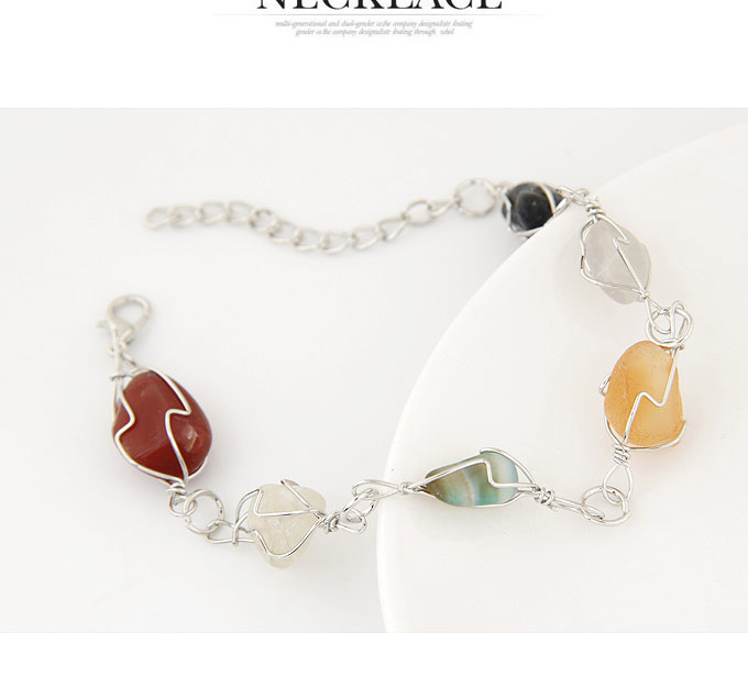 Personality Multicolor Irregular Stone Decorated Hollow Out Design,Fashion Bracelets