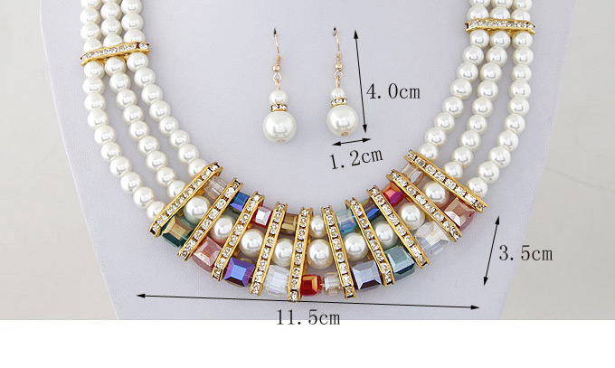 Fashion Multicolor Pearl Decorated Multilayer Design,Jewelry Sets