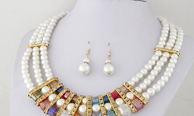 Fashion Multicolor Pearl Decorated Multilayer Design,Jewelry Sets