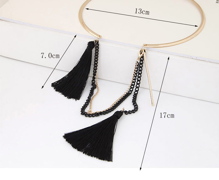 Fashion Blue Double Tassel Decorated Simple Design,Chokers