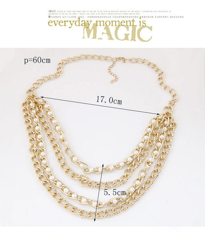 Fashion Silver Color Multilayer Chains Decorated Simple Design Alloy Chains,Chains