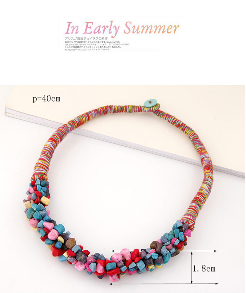 Bohemia Purple Irregular Shape Decorated Weave Design,Crystal Necklaces