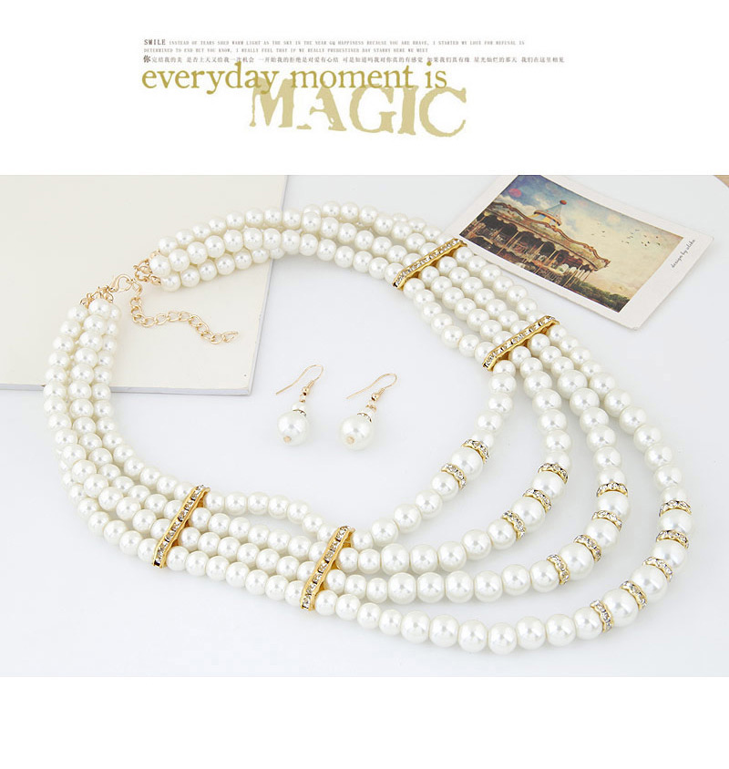 Fashion White Pearl Decorated Multilayer Design,Jewelry Sets