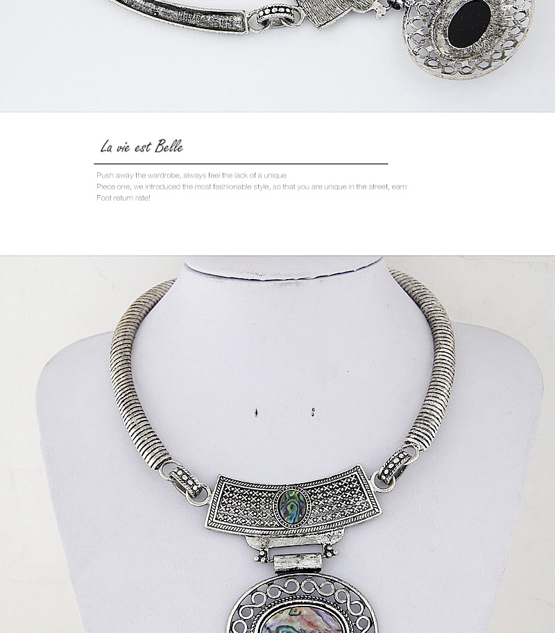 Fashion Silver Color Oval Pendant Decorated Hollow Out Design,Jewelry Sets