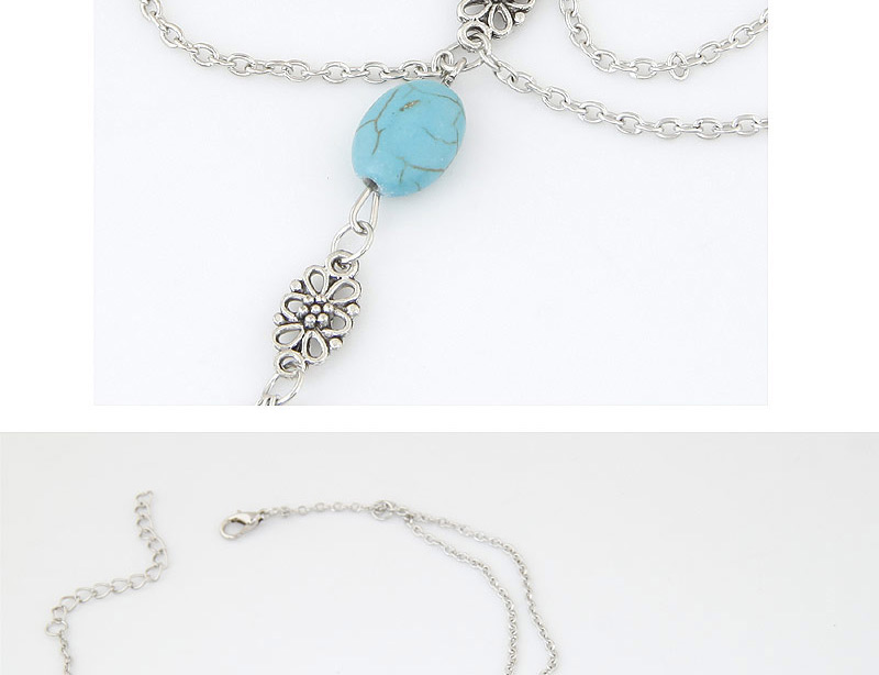 Vintage Light Blue Beads Decorated Multilayer Design,Fashion Bracelets