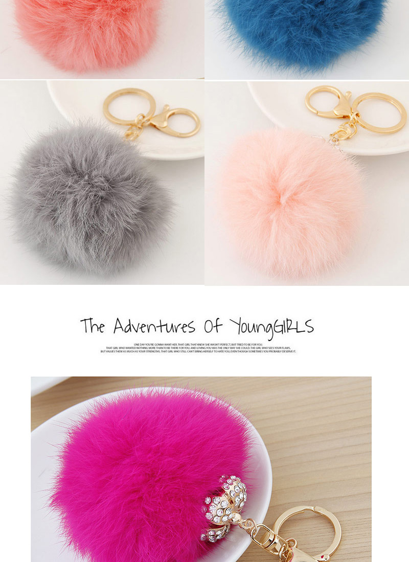 Fashion Pink Fur Ball Pendant Decorated Simple Design,Fashion Keychain