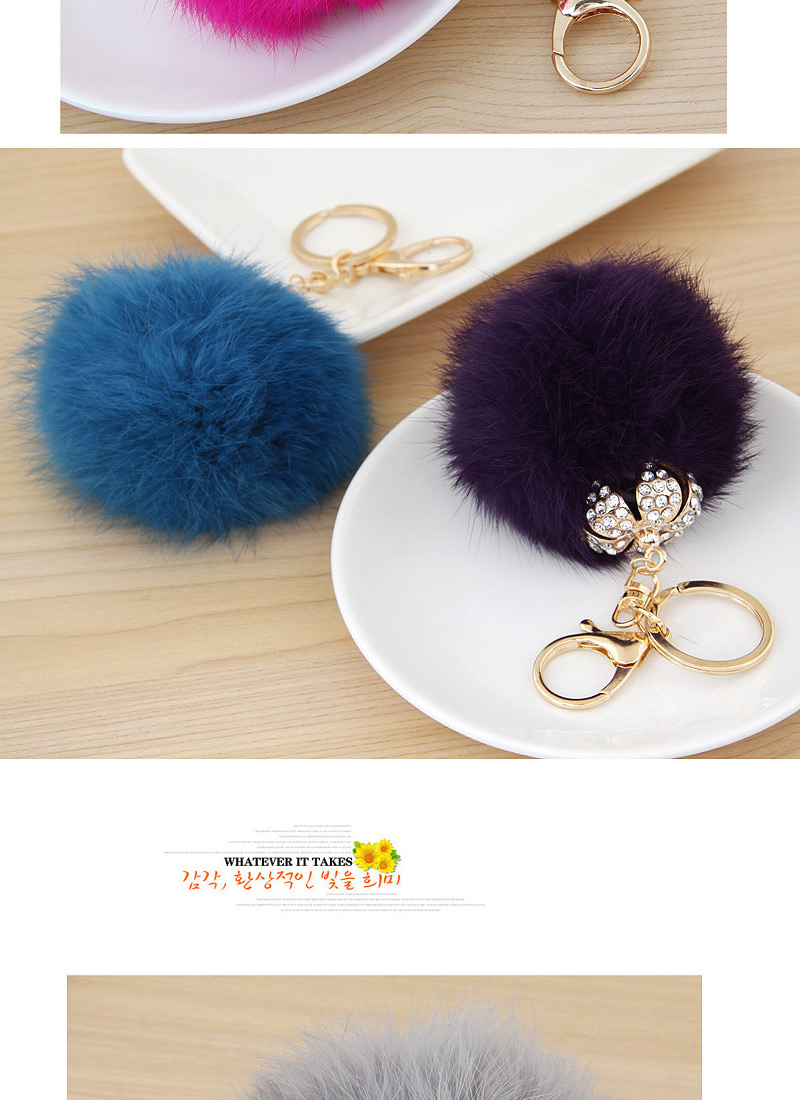 Fashion Purple Fur Ball Pendant Decorated Simple Design,Fashion Keychain