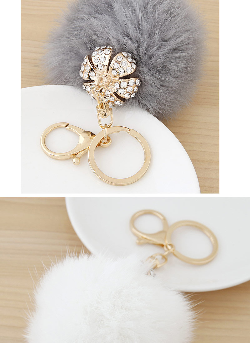 Fashion Gray Fur Ball Pendant Decorated Simple Design,Fashion Keychain
