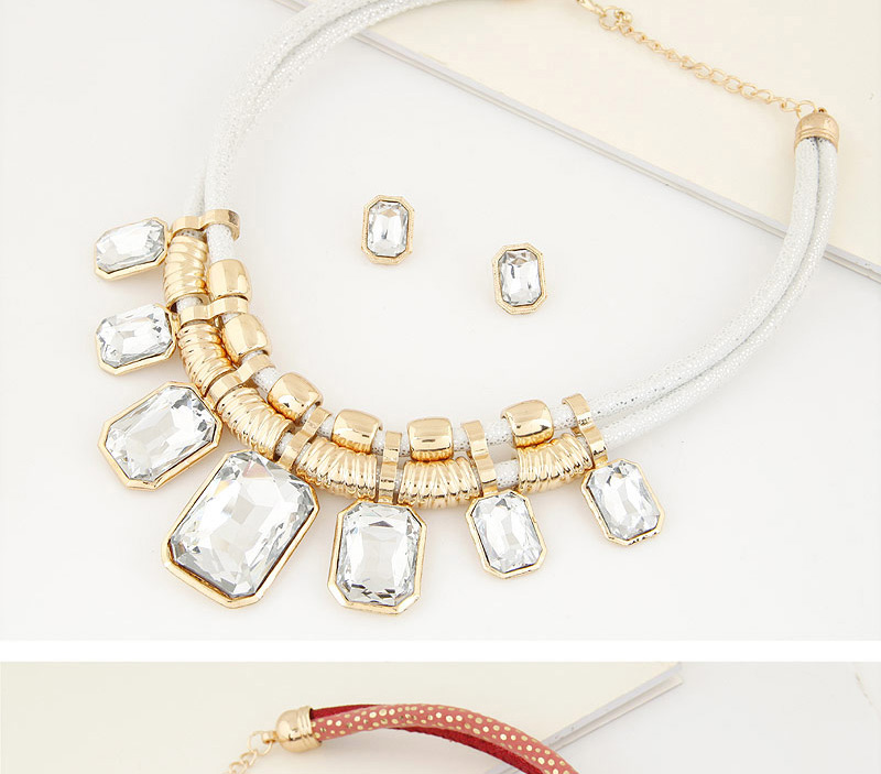 Fashion Red Square Shape Decorated Double Layer Design,Jewelry Sets