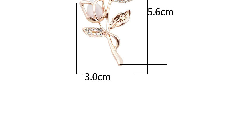 Fashion Pink Diamond Decorated Tulip Shape Design Alloy Korean Brooches,Korean Brooches