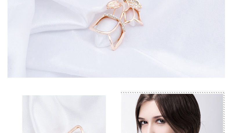 Fashion White Diamond Decorated Tulip Shape Design Alloy Korean Brooches,Korean Brooches