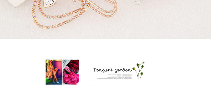 Fashion Gold Color Heart Shape Decorated Tassel Design Alloy Korean Brooches,Korean Brooches