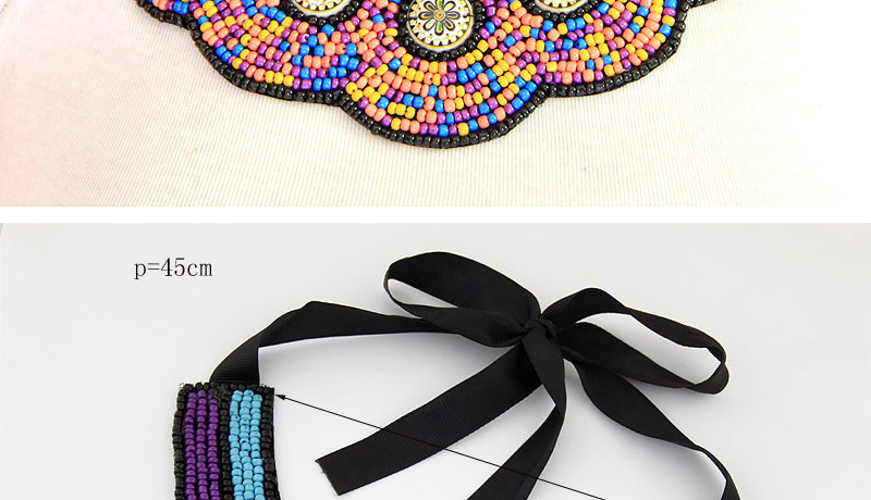 Bohemia Multi-color Beads Weaving Decorated Collar Design,Thin Scaves