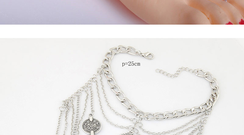 Trendy Silver Color Coin&flower Decorated Multi-layer Design,Fashion Anklets