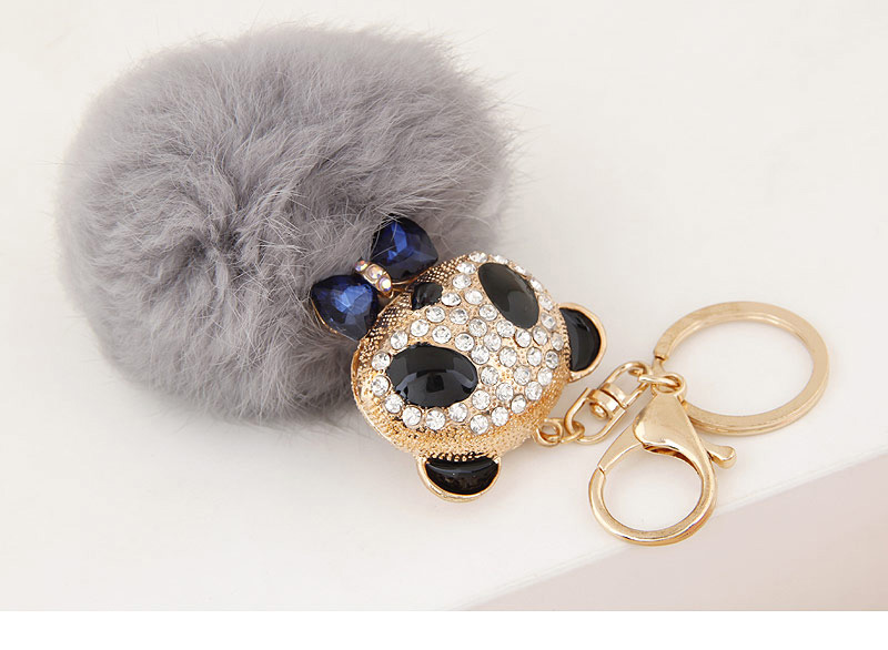 Lovely Plum Red Bear&fuzzy Ball Decorated Simple Design,Fashion Keychain